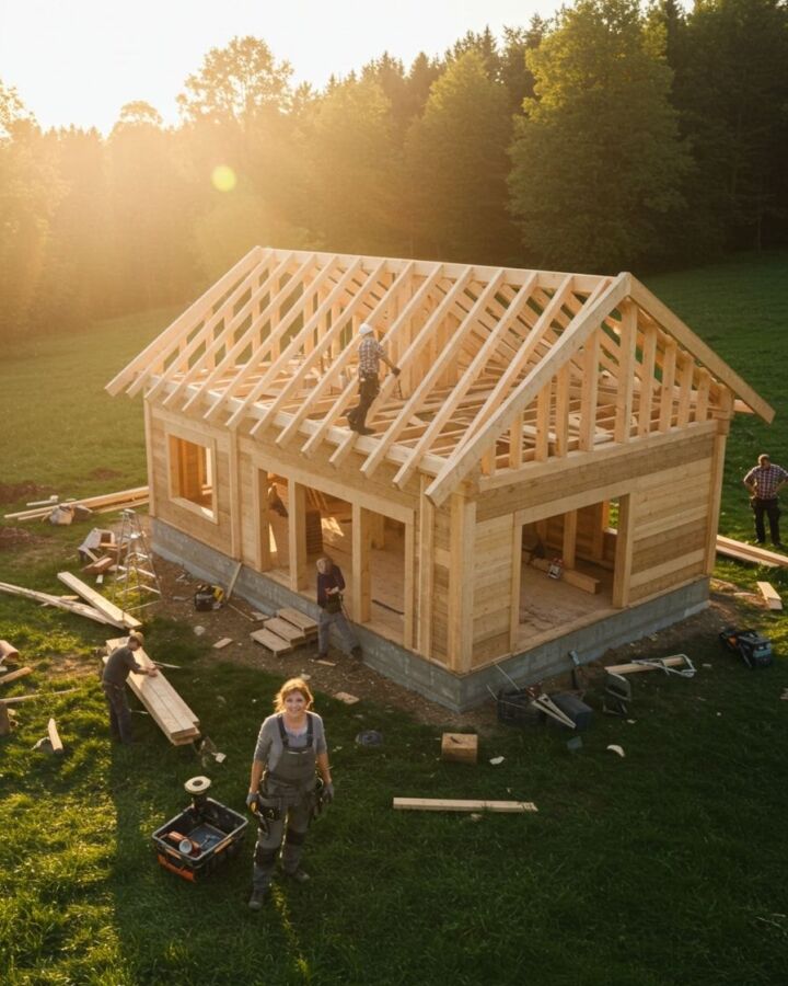 Techniques construction bois maison