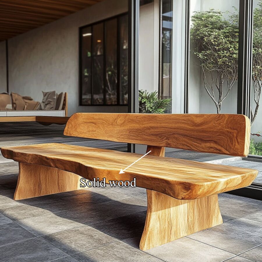 Style banc bois extérieur