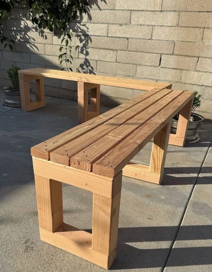 Style banc bois extérieur