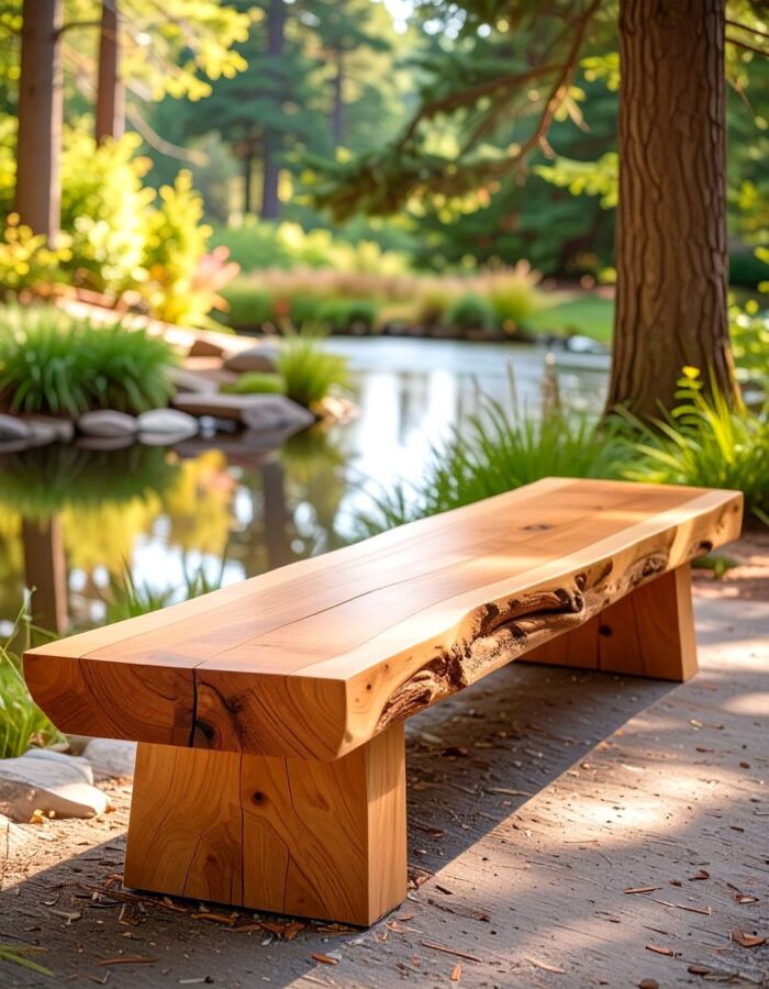 Banc en bois jardin