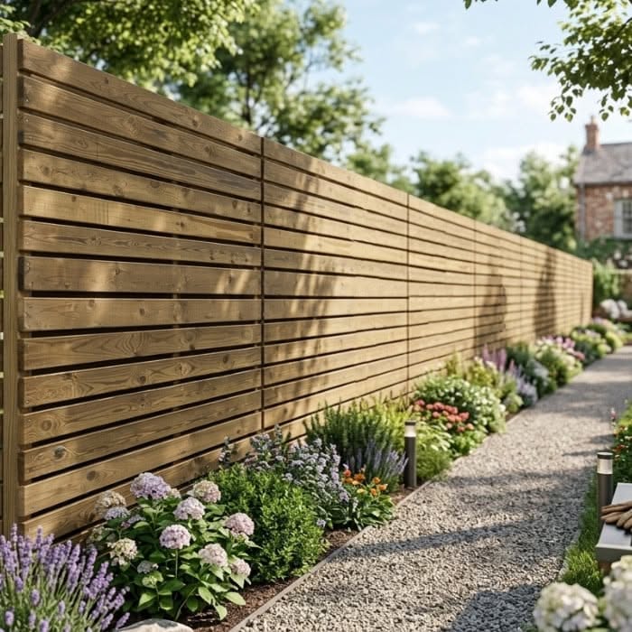 Clôture en bois pour jardin