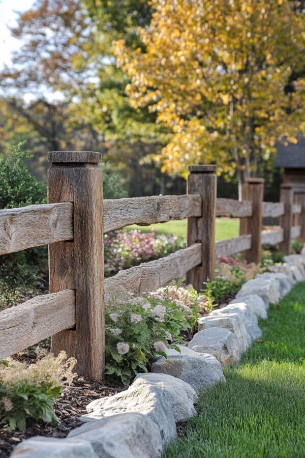 Clôture en bois jardin