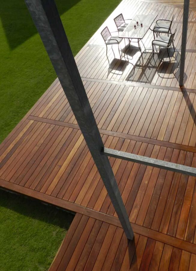 Élégance terrasse bois exotique