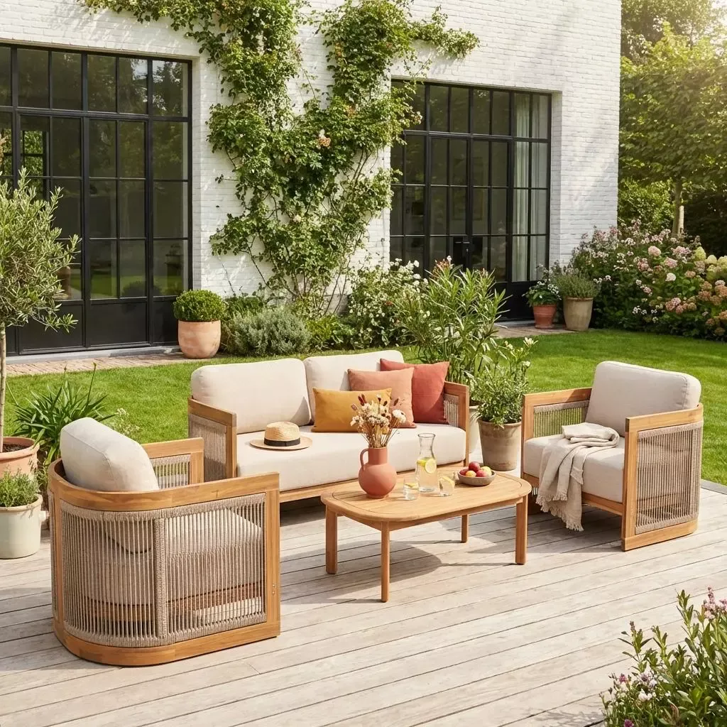 Aménagement jardin bois exotique
