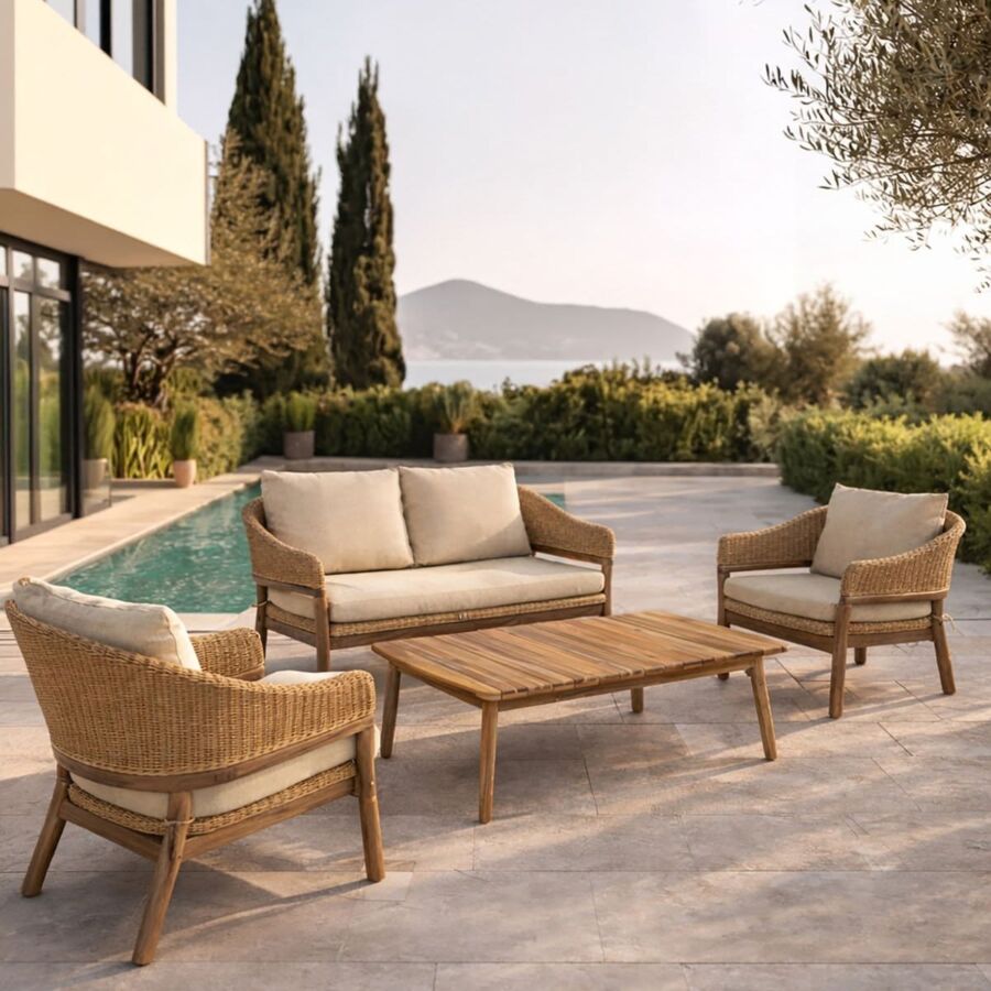 Ensemble extérieur en bois exotique