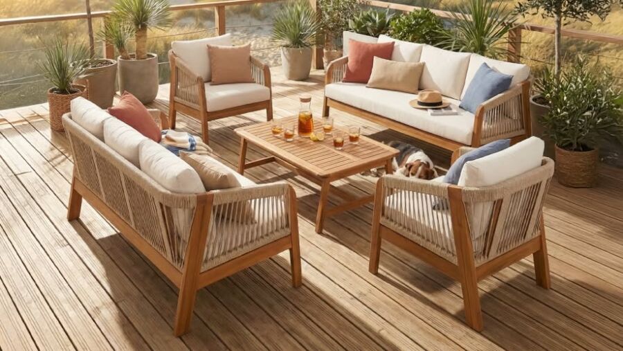 Aménagement jardin bois exotique