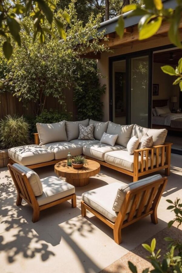 Ensemble extérieur en bois exotique