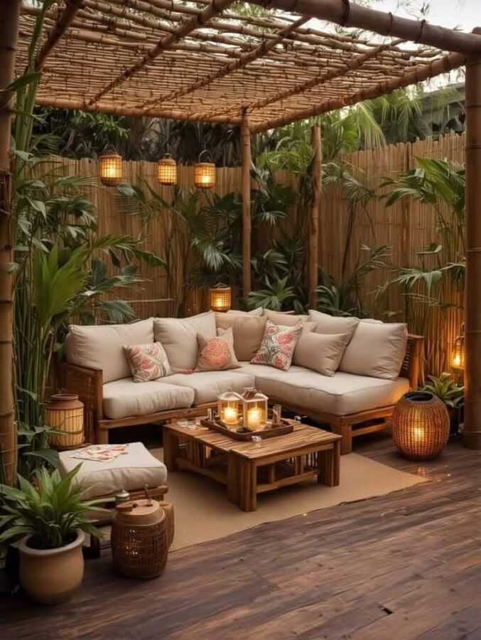 Mobilier détente en bois exotique