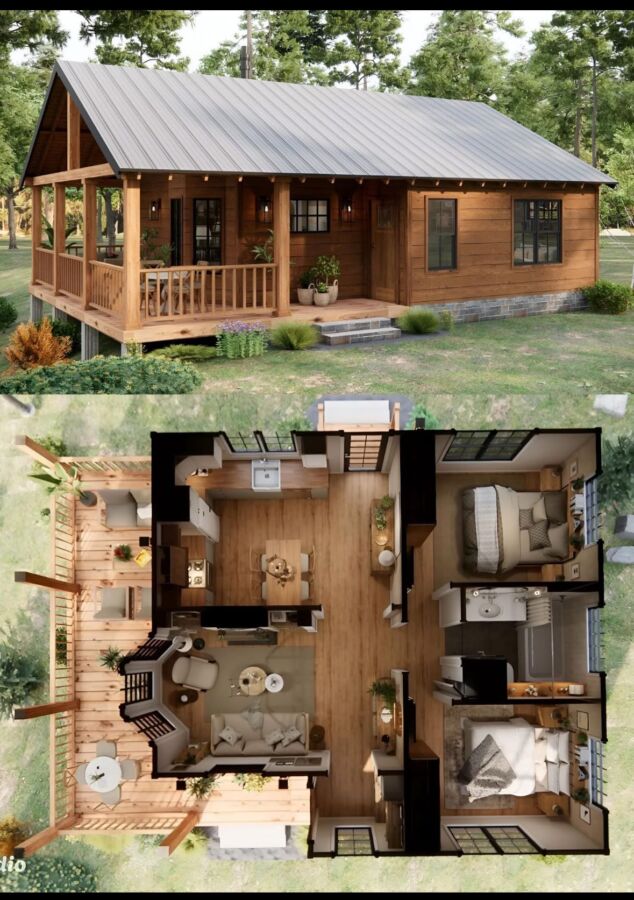 Design intérieur maison bois