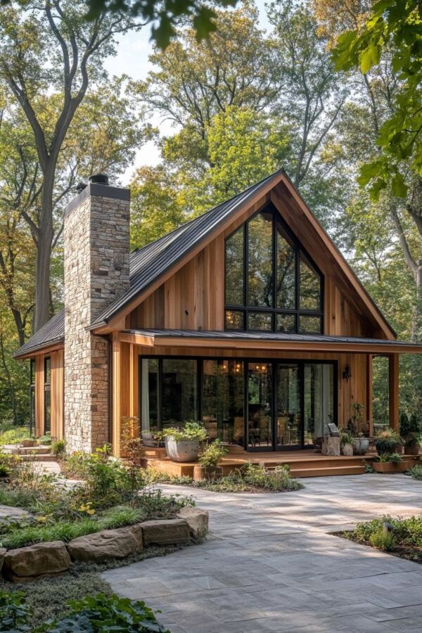 Extérieur unique maison bois