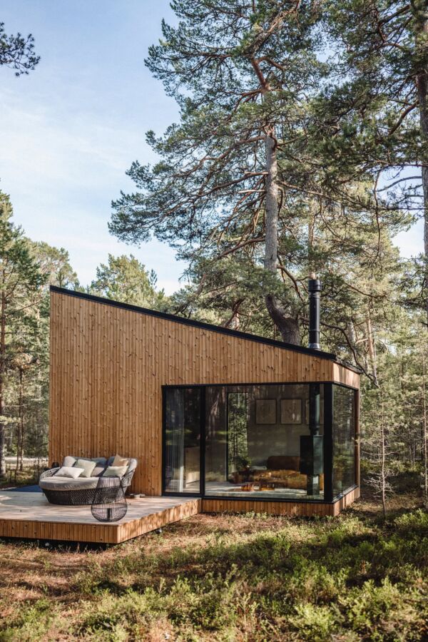 Moderne maison bois compacte
