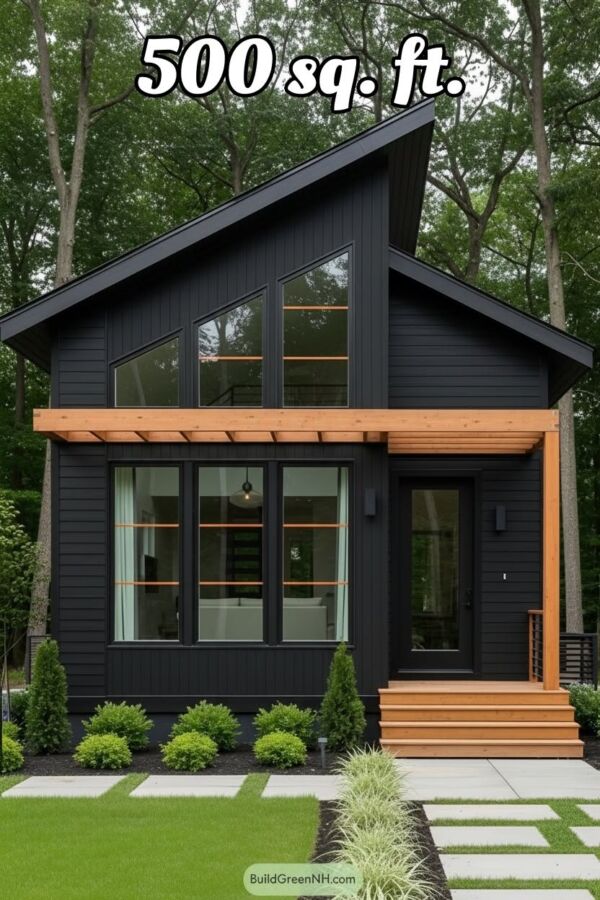 Moderne maison bois compacte