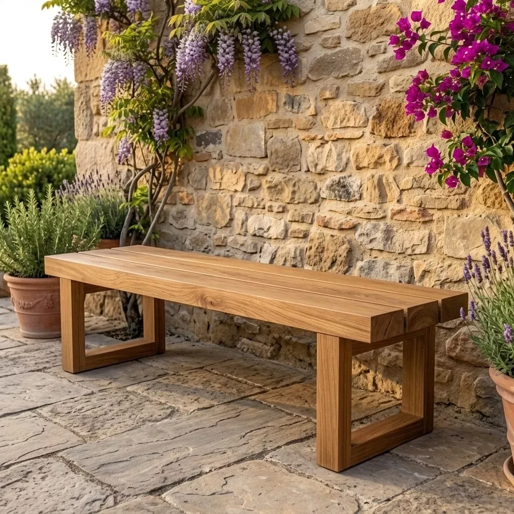 Banc extérieur en bois élégant