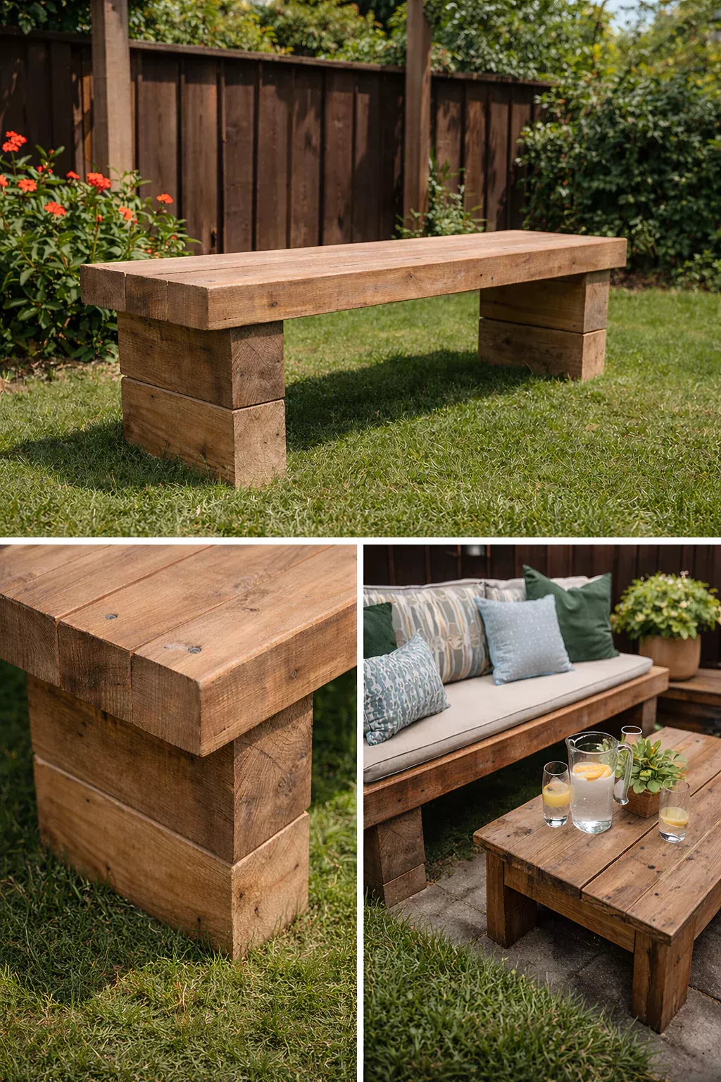 Banc extérieur en bois élégant