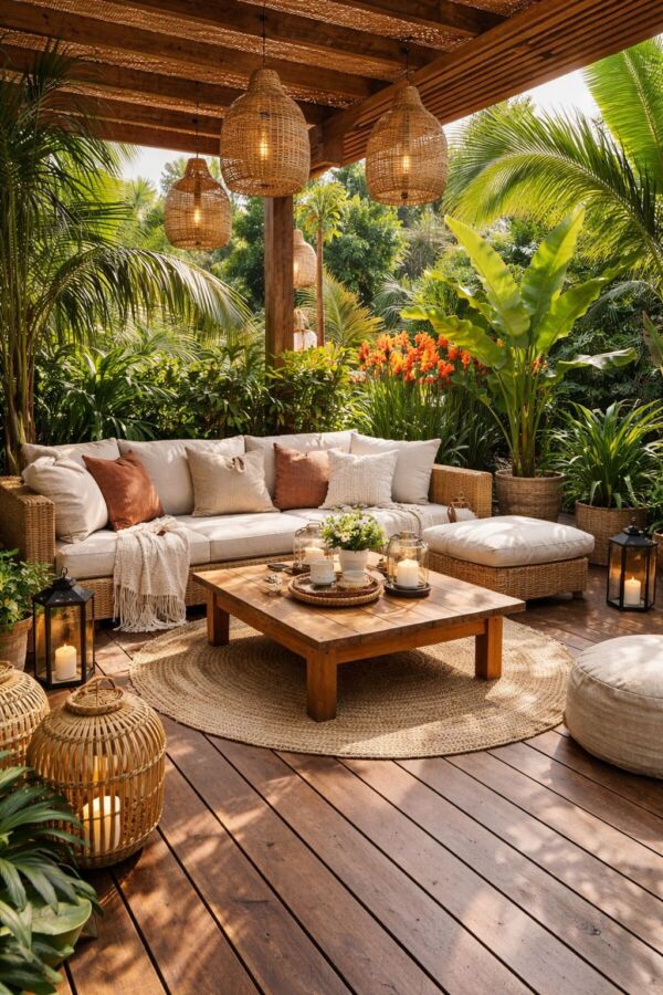Ensemble détente bois exotique
