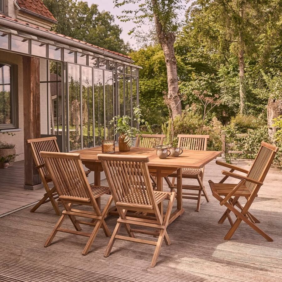 Ensemble détente bois exotique