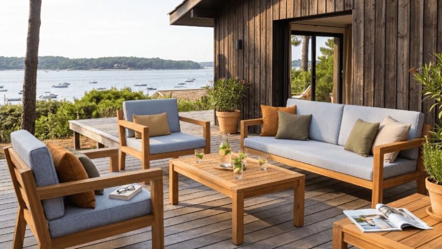 Ensemble détente bois exotique