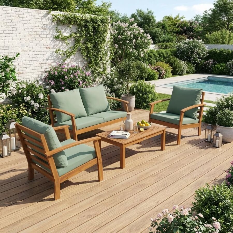 Ensemble détente bois exotique
