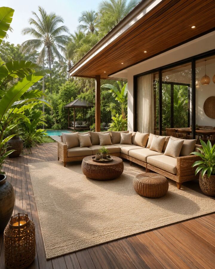 Ensemble détente bois exotique